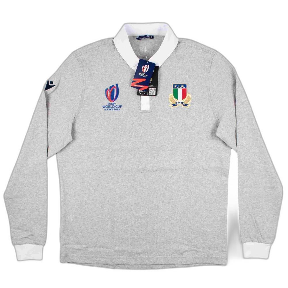 macron Italie Rugby FIR Merch RWC Polo à Manches Longues  
