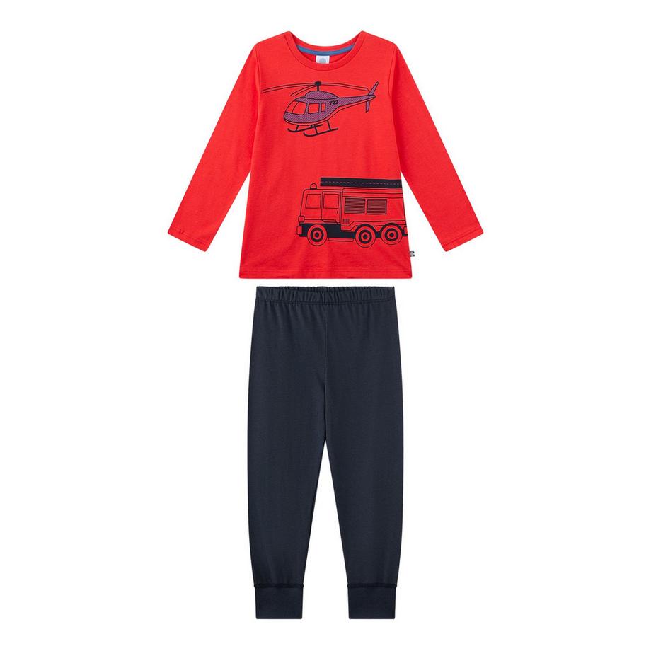 Sanetta  Pyjama  Bequem sitzend-Schlafanzug Feuerwehr lang 