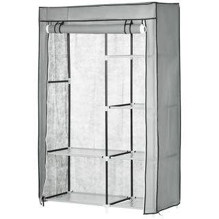 Northio Armoire Armoire En Tissu, 6 Compartiments, Gris, 103X43X162,5Cm, Armoire Pliable Aspect Polaire  