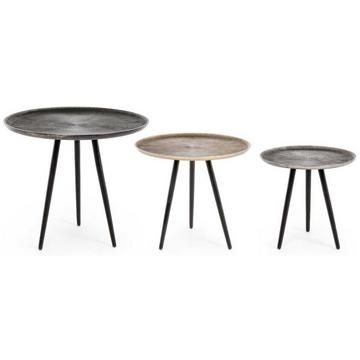 Table d&#039;appoint Tahir ronde (set de 3)