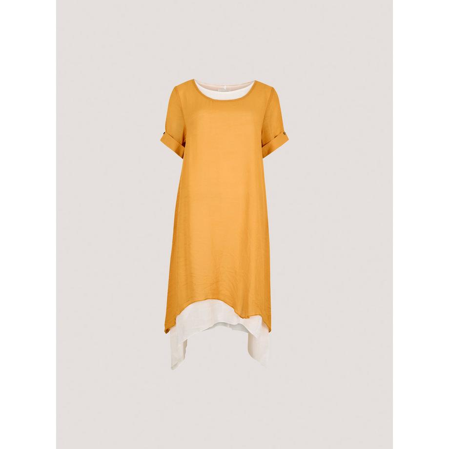 APRICOT Schimmerndes Kleid mit umgeschlagenen Ärmeln  