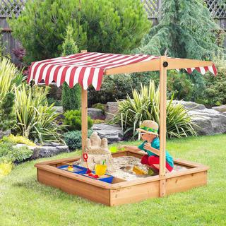 Northio  Sandkasten Sandkiste Holz Bodenloses Design Matsch-Bereich Für Kinder 3-7 Jahre Sandkasten Mit Abdeckung Dach Für Garten Terrasse Strand 