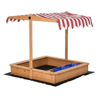 Northio  Sandkasten Sandkiste Holz Bodenloses Design Matsch-Bereich Für Kinder 3-7 Jahre Sandkasten Mit Abdeckung Dach Für Garten Terrasse Strand 