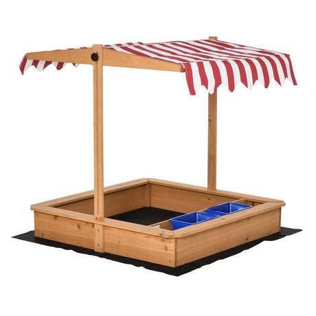 Northio  Sandkasten Sandkiste Holz Bodenloses Design Matsch-Bereich Für Kinder 3-7 Jahre Sandkasten Mit Abdeckung Dach Für Garten Terrasse Strand 