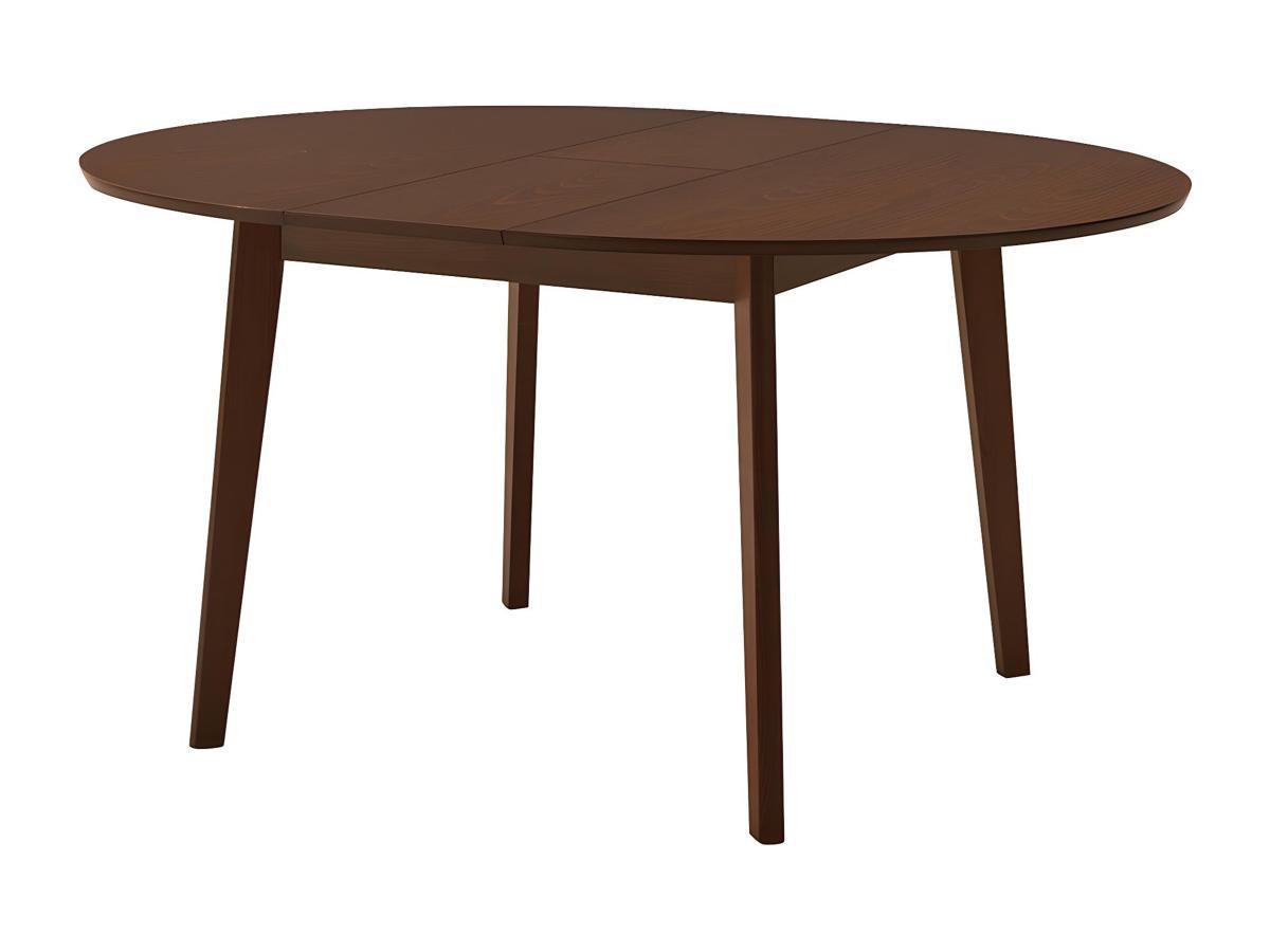 Vente-unique Table ovale extensible TIFFANY 4 à  6 cous Hêtre massif Noyer  