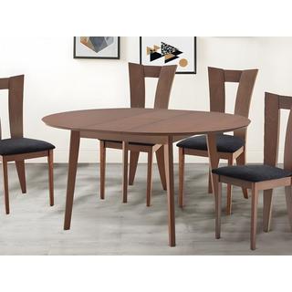 Vente-unique Table ovale extensible TIFFANY 4 à  6 cous Hêtre massif Noyer  