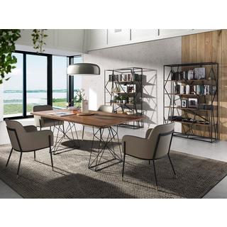 ANGEL CERDA Scaffali in noce e acciaio nero  