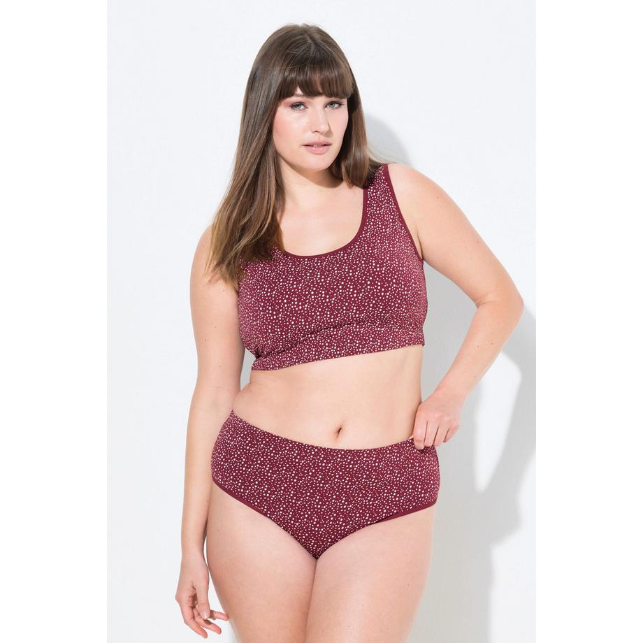 Ulla Popken Slip Midi Confezione da 2 Tinta Unita Pois Cotone Biologico  