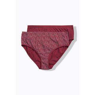 Ulla Popken Culottes Midi Lot de 2 Uni Pois Coton Bio  