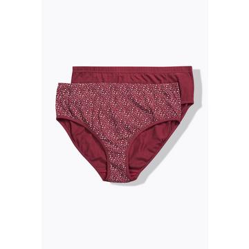 Lot de 2 culottes en coton bio, pois/uni