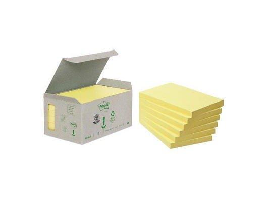 Post it POST-IT Haftnotizen Recycling 126x76mm 655-1B gelb 6x100 Blatt  