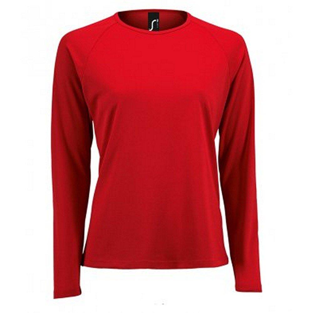 Image of Performance Tshirt Sporty, Langärmlig Damen Rot Bunt XS