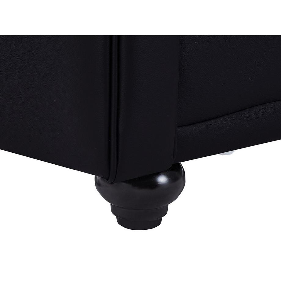 Vente-unique Sofas 3-Sitzer, 2-Sitzer & Sessel - Kunstleder - Schwarz - CHESTERFIELD  