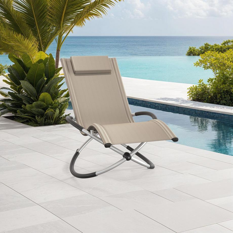 Tectake Bain de soleil PAULINA avec textilène  