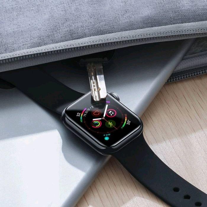 Baseus  Apple Watch (44 mm) Vollbild Curved Panzer Glas Display Rahmen 0.2mm, Schwarz 