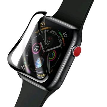 Apple Watch (44 mm) Vollbild Curved Panzer Glas Display Rahmen 0.2mm, Schwarz