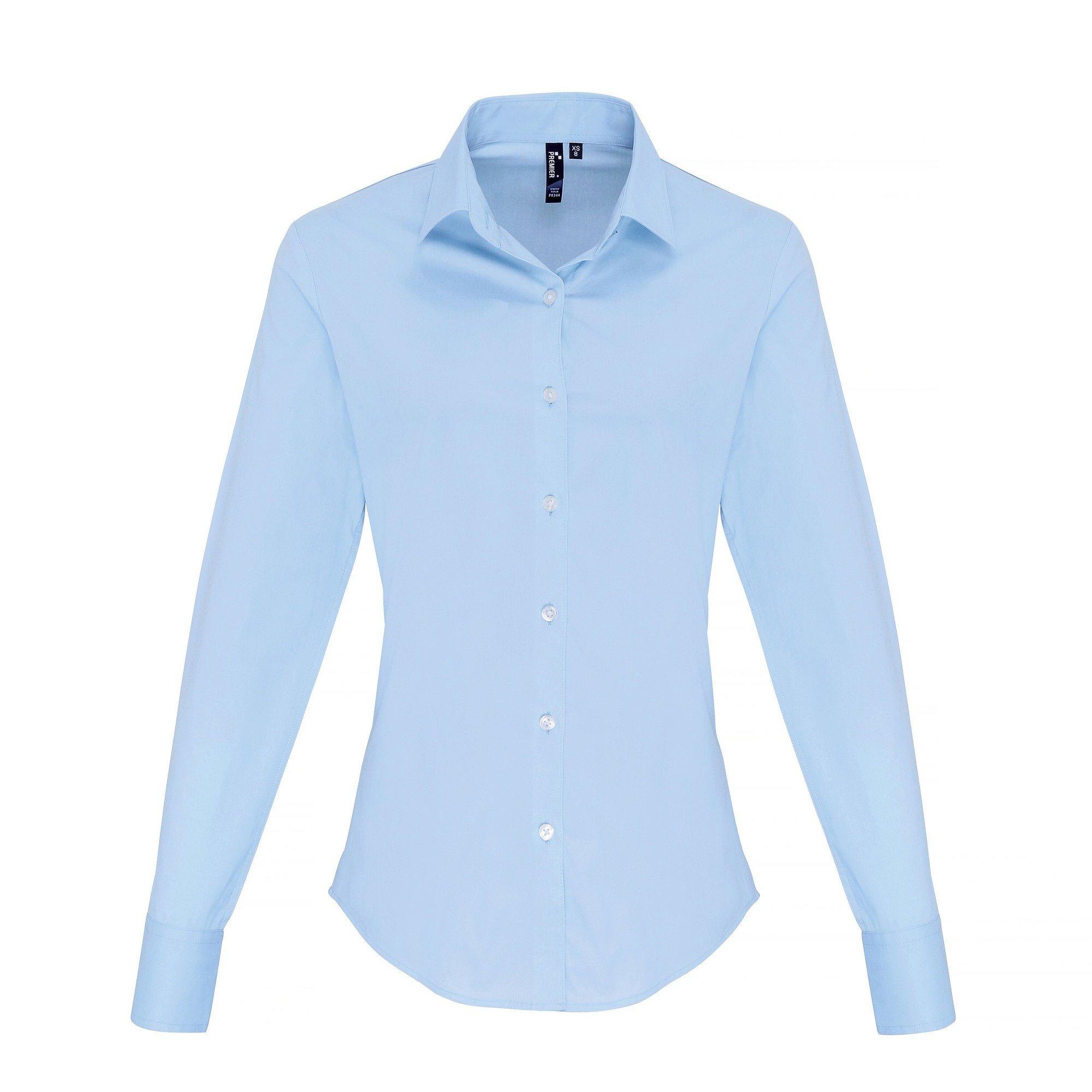 Image of Bluse Langärmlig Damen Blau XXL