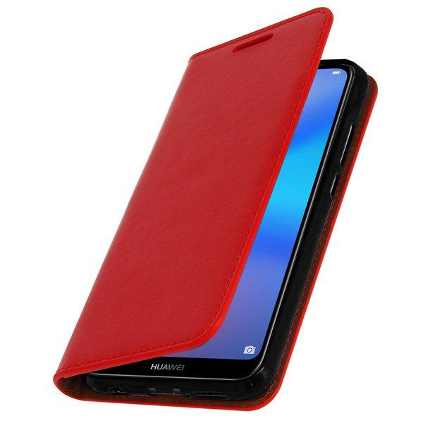 Image of Flip Cover Echtleder Huawei P20 Lite Rot