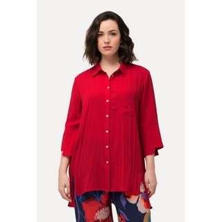 Ulla Popken  Camicia con polsini asimmetrici, collo da camicia e maniche a 3/4 