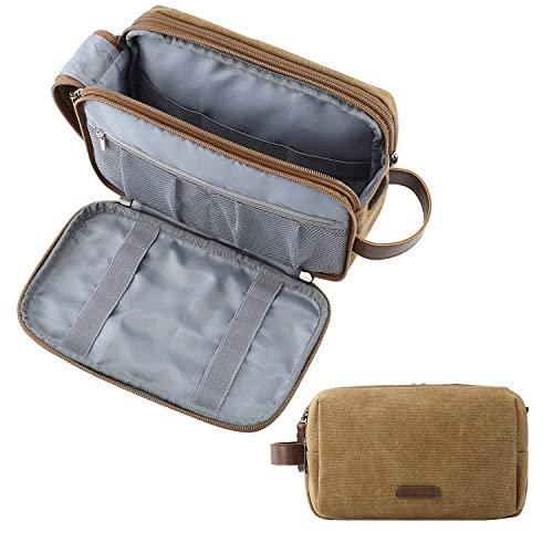 Image of Kulturtasche, Reisetasche Kosmetiktasche Mit Doppelter Reißverschlussöffnung, Großer Stauraum, 5l Unisex Braun ONE SIZE