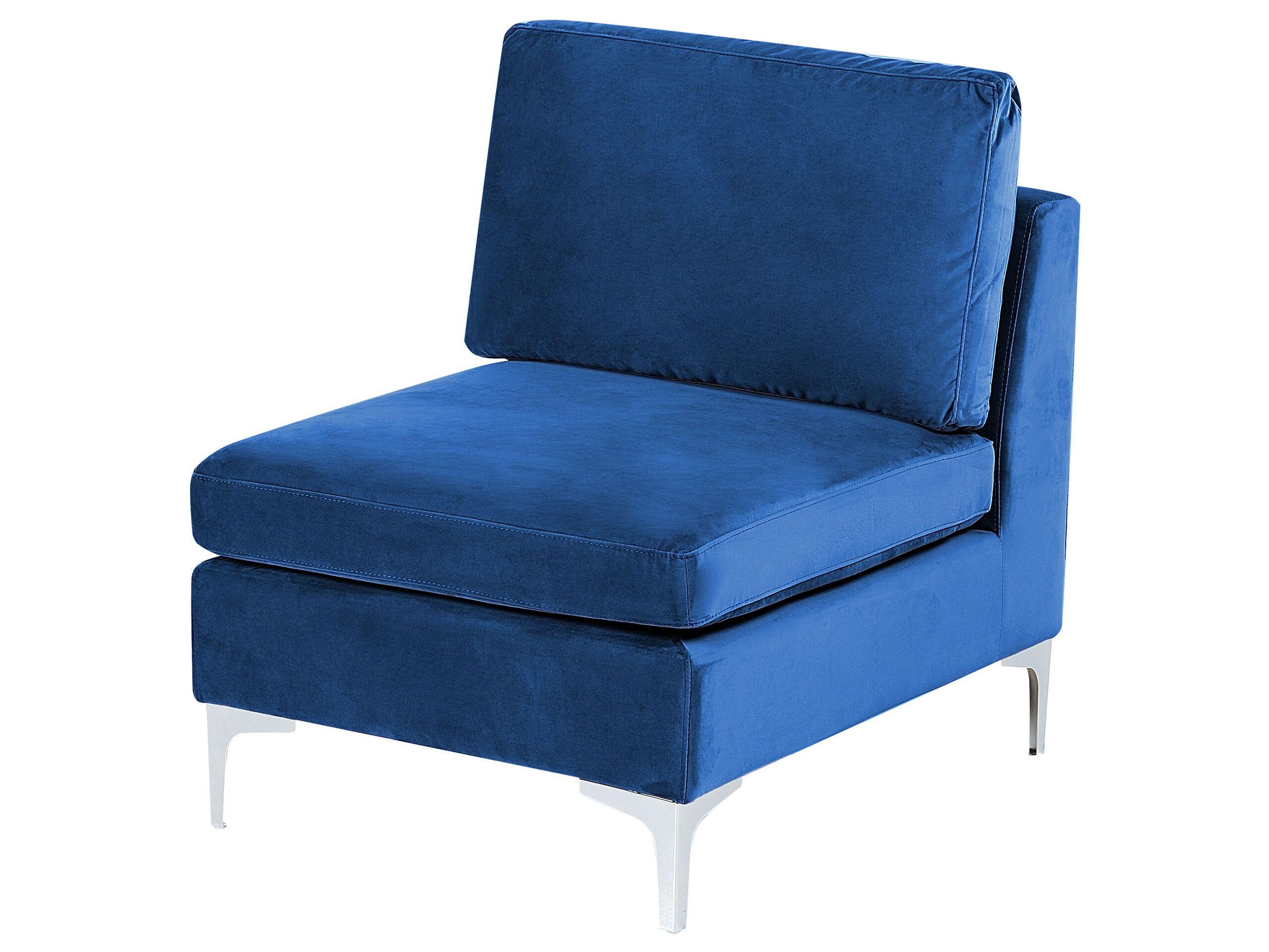 Beliani Ecksofa mit Ottomane aus Samtstoff Modern EVJA  