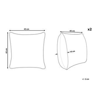 Beliani Lot de 2 coussins en Lin Traditionnel SUBULATA  