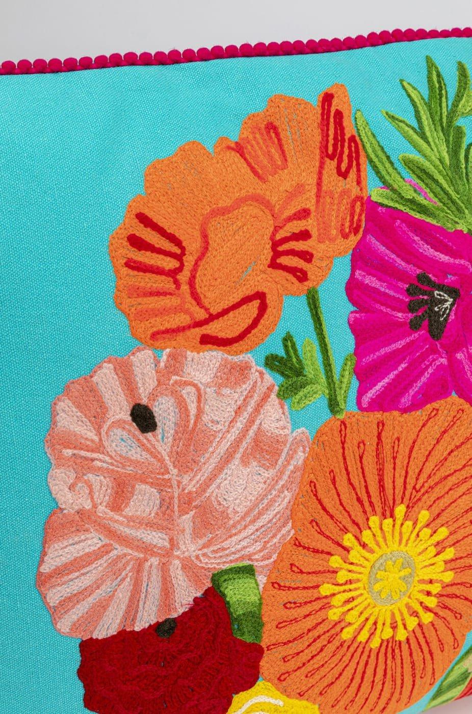 KARE Design Coussin Fiorista bleu 60x40  