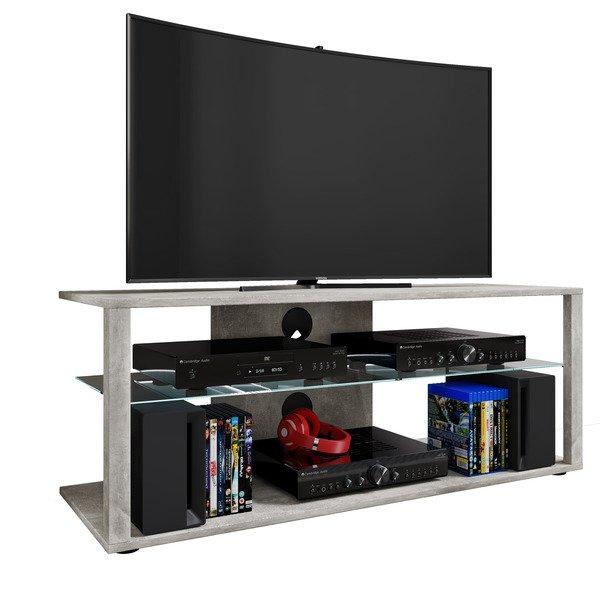 VCM Holz TV Lowboard Fernsehschrank Rack Konsole Möbel Fernsehtisch Fernseh Phono Glas Folas XL  