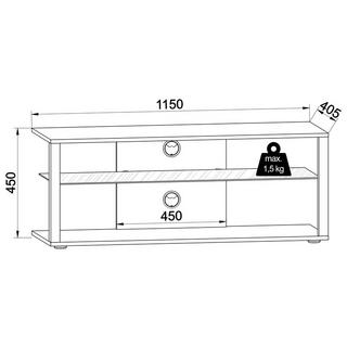 VCM Holz TV Lowboard Fernsehschrank Rack Konsole Möbel Fernsehtisch Fernseh Phono Glas Folas XL  