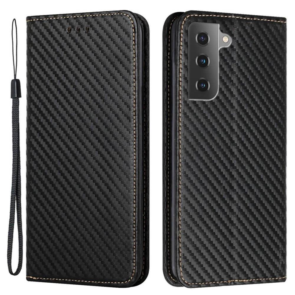 Cover-Discount  Galaxy S23 - Carbon Look Flip Case Hülle 