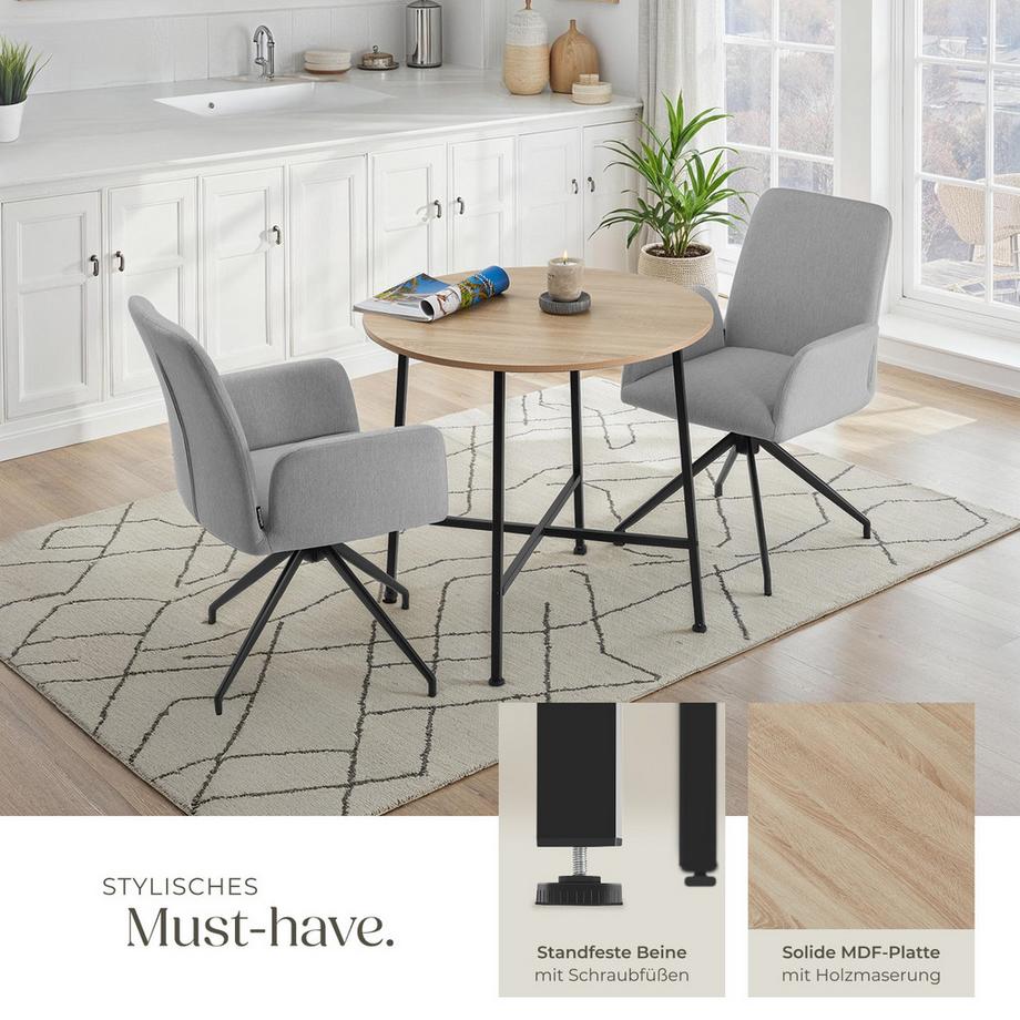 Tectake Tavolo da pranzo Ennis stile industriale  