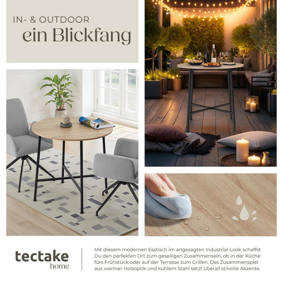 Tectake Tavolo da pranzo Ennis stile industriale  