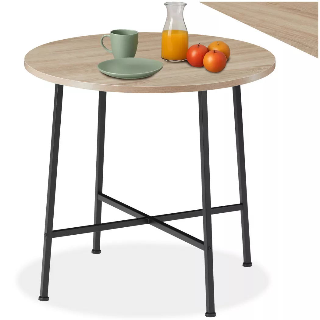 Tectake - Table de salle à manger style industriel 80 x 76 cm