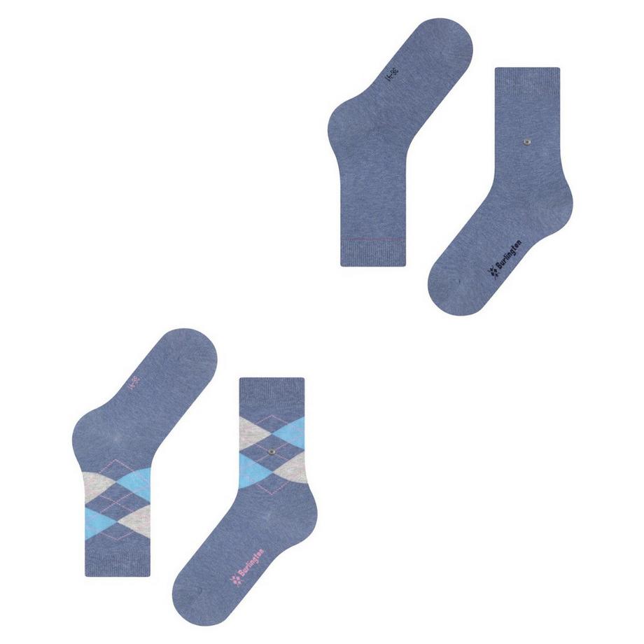 Burlington Everyday Mix Argyle und Uni Socken 2er-Pack  