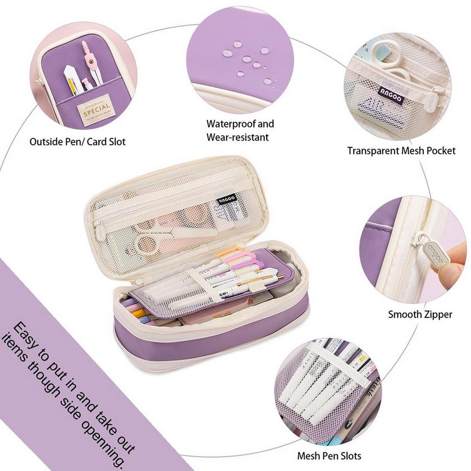 Only-bags.store  trousse à crayons de grande taille pour l'école et le bureau 