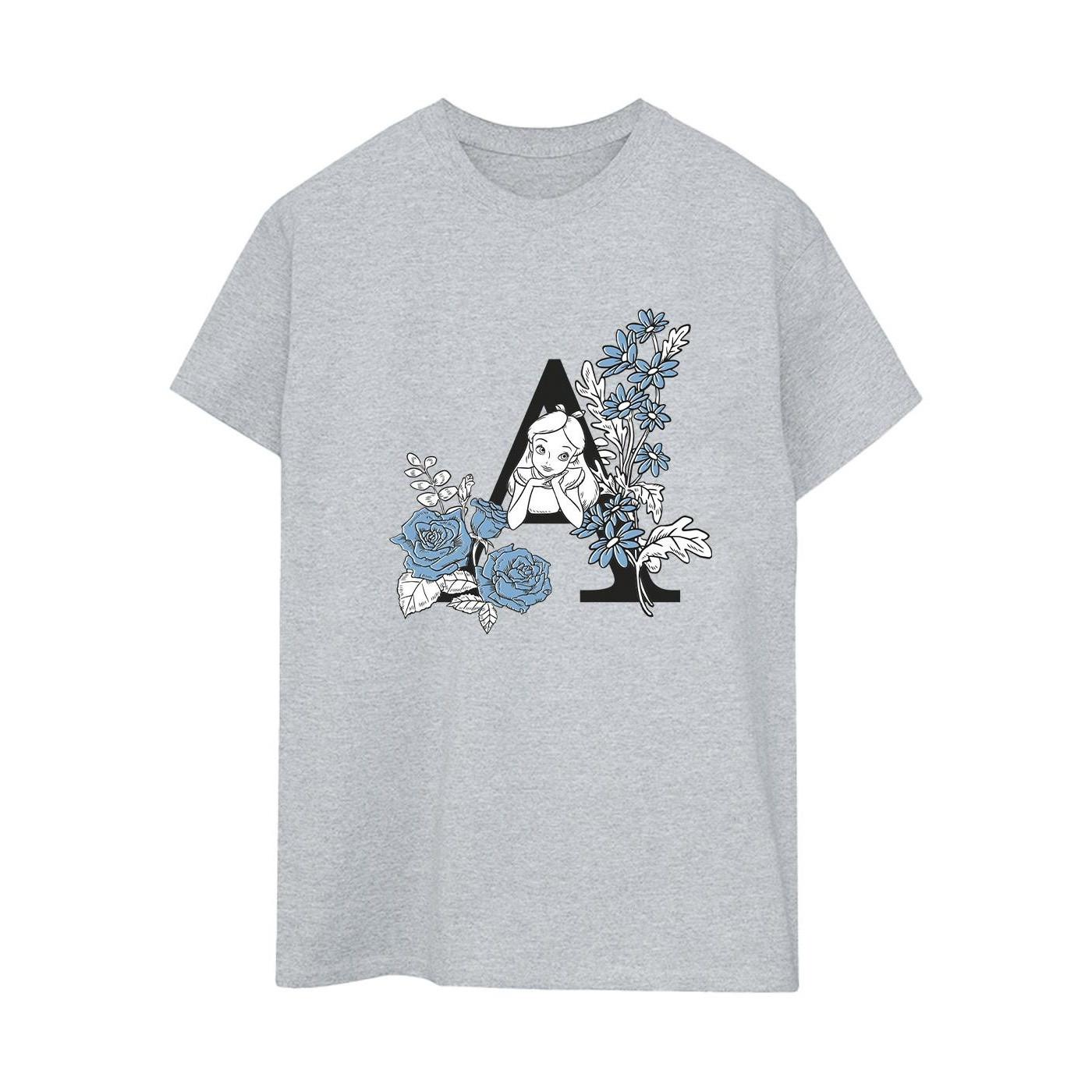 Image of Alice In Wonderland Letter A Tshirt Damen Grau M