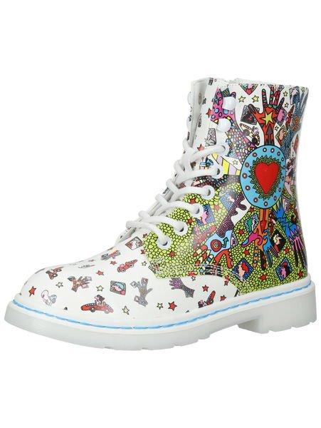 Image of Stiefelette Damen Weiss Bedruckt 36
