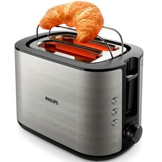 PHILIPS Toaster Viva Collection Edelstahl/Schwarz  