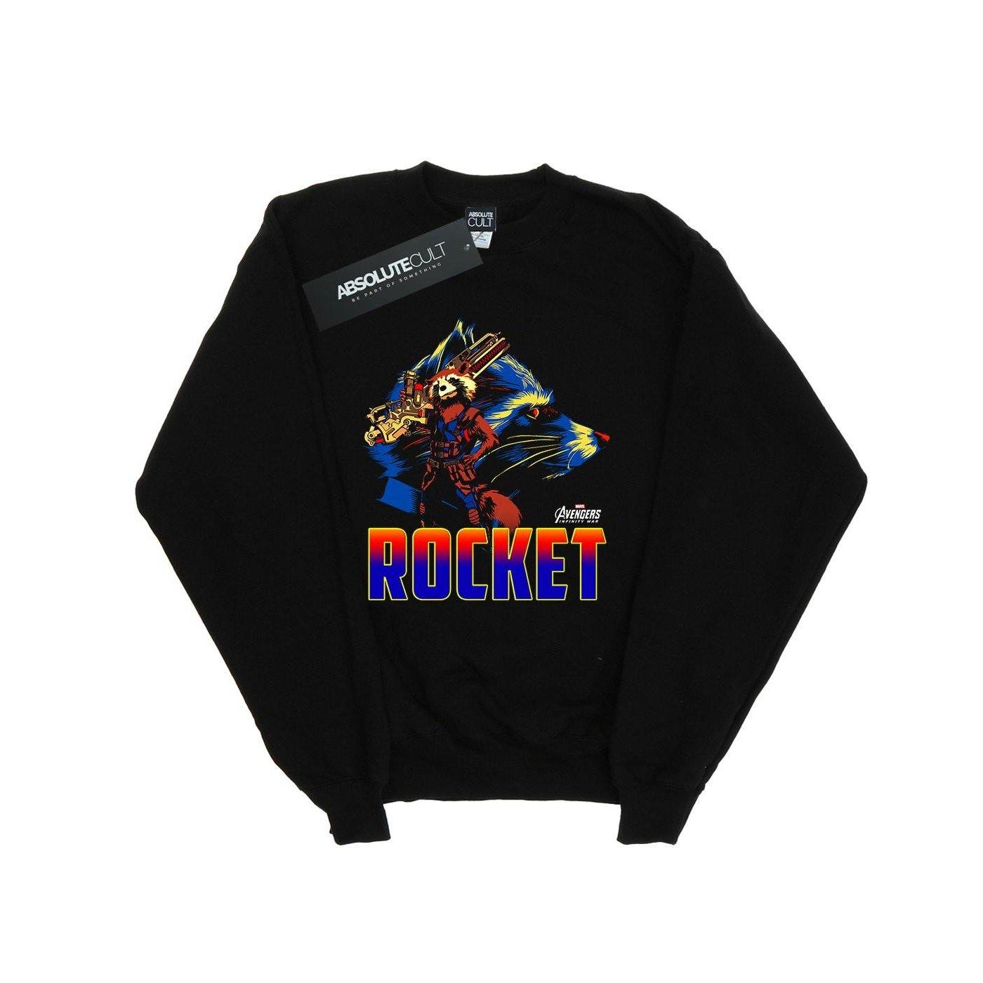 Image of Avengers Infinity War Rocket Character Sweatshirt Damen Schwarz L