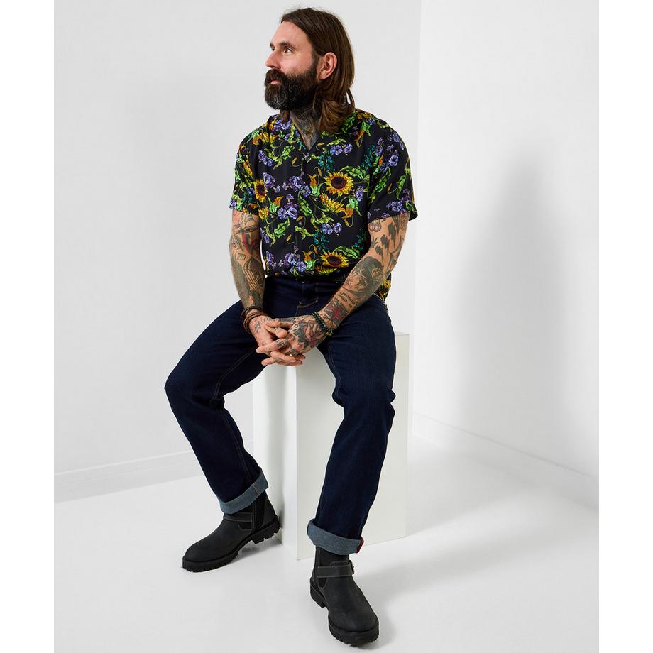 Joe Browns Kurzarmhemd mit Sonnenblumenmuster  