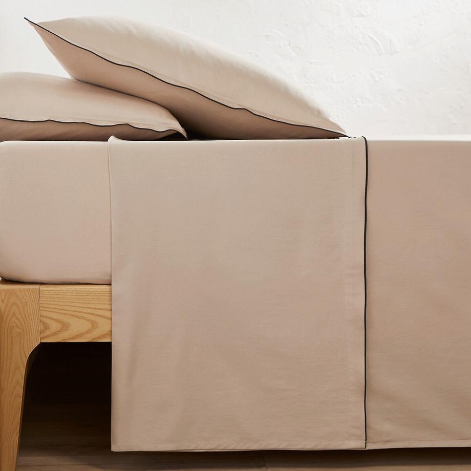 Drap plat satin de coton lavé