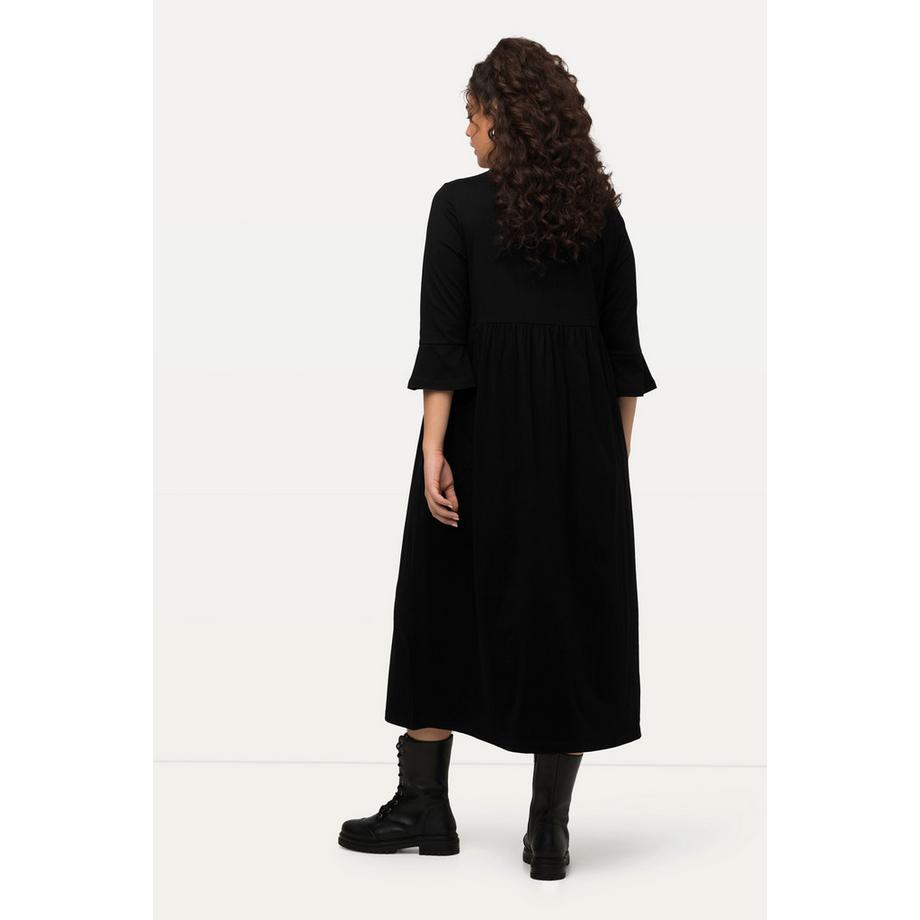 Ulla Popken Jerseykleid A-Linie Empirenaht Rundhals 3/4-Arm  