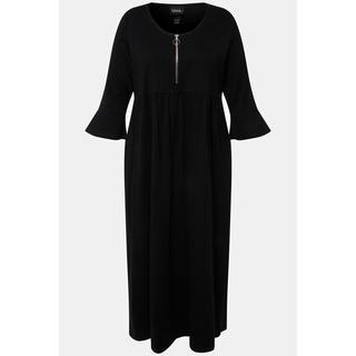 Ulla Popken  Jerseykleid, A-Linie, Empirenaht, Rundhals, 3/4-Arm 