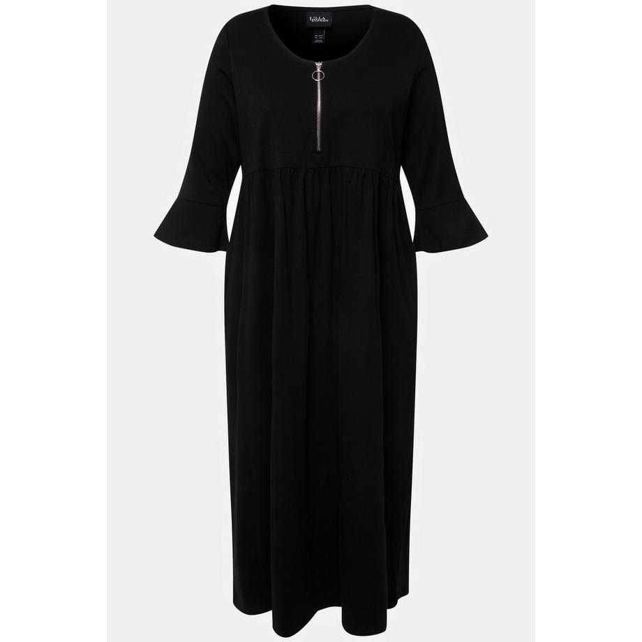 Ulla Popken Jerseykleid A-Linie Empirenaht Rundhals 3/4-Arm  