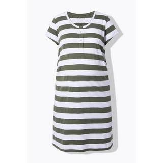 Ulla Popken Abito Bellieva Jersey Mezza Manica Arricciatura Laterale Cotone Biologico GOTS  