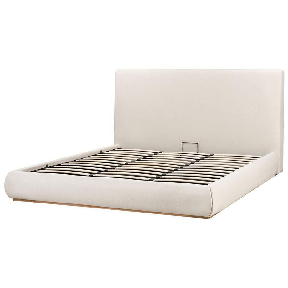 Beliani Lit ottoman en Tissu  CAMPAGNE  