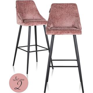 mutoni Chaise de bar Brooke rose 109 (lot de 2)  