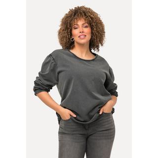 Ulla Popken  Sweat-shirt oversize à col rond et manches longues 