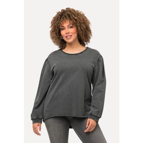 Ulla Popken  Sweat-shirt oversize à col rond et manches longues 