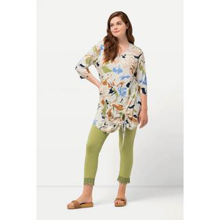 Ulla Popken  Shirt, asymmetrisch, Rundhals, 3/4Arm, Biobaumwolle 